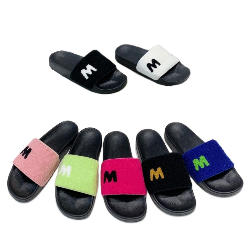 Slippers luxury women&#039;s beach shoes classic letter designer shoes soft wool sandals open toe platform shoes non slip letter brand shoes flat he