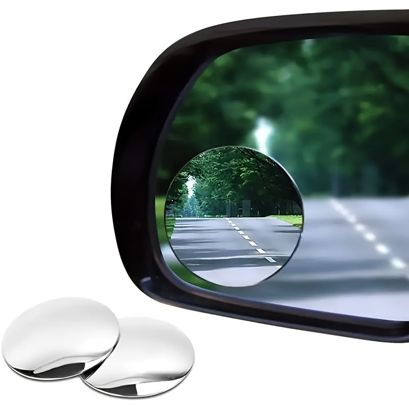 TEMU 2 Pack Car Blind Spot Mirrors, Cabochon Vehicle Reversing Mirrors, 360 Degree Frameless Design, Universal Adjustable Reflector For Most Cars