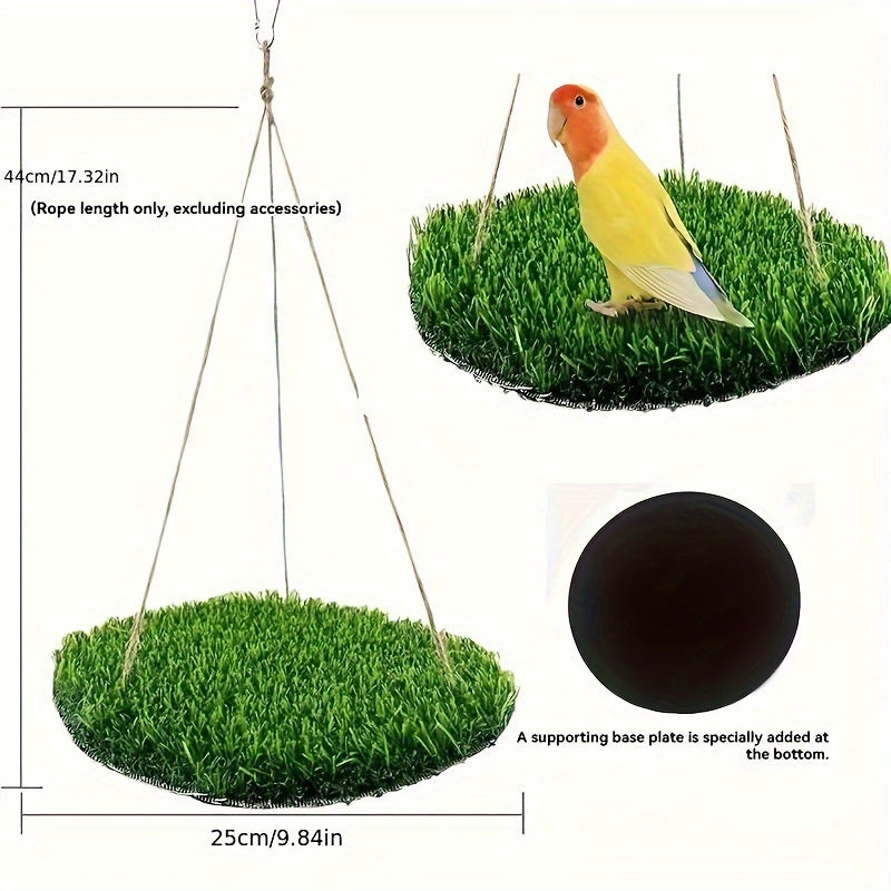 TEMU Artificial Grass Bird Swing, Parrot Climbing Play Toy, Universal Small Pet Hanging Hammock, Indoor Aviary Perch For Birds, Squirrels, Hamsters –