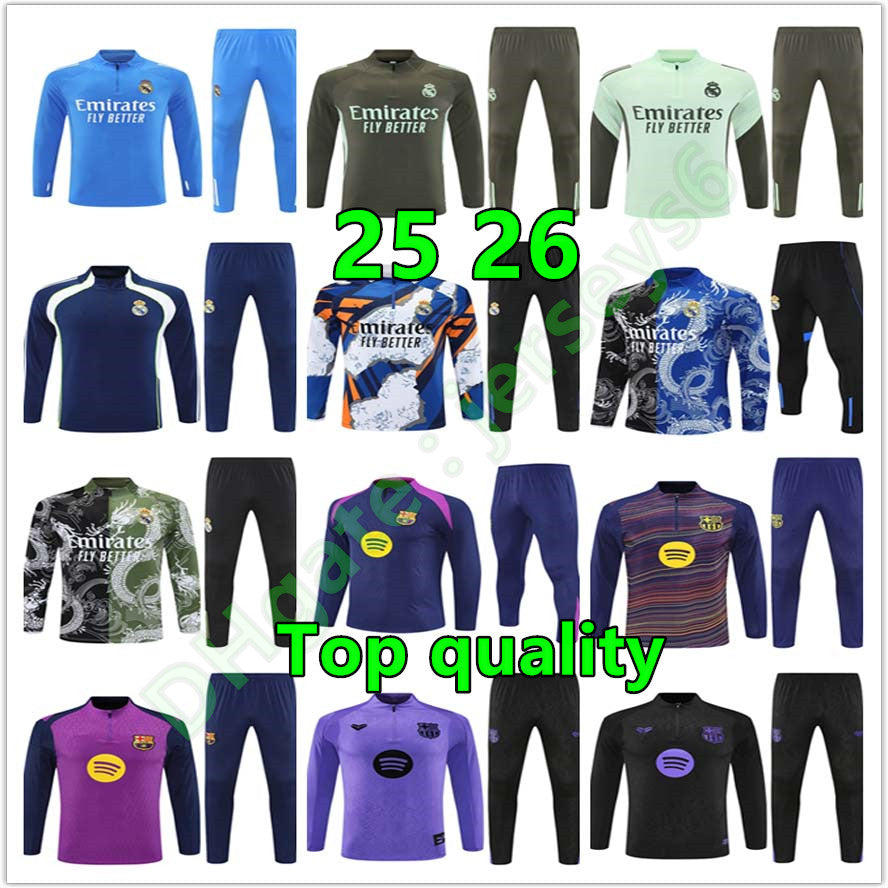 25 26 soccer madrid tracksuits men football suit Arnold tuta jacket kit men and kids survetement Soccer Sets