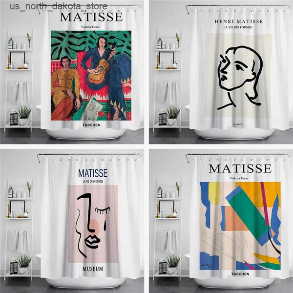 Shower Curtains Famous Painting Patterns Modern Art Shower Curtains Abstract Matisse Art Printing Shower Curtains Bathroom J241205