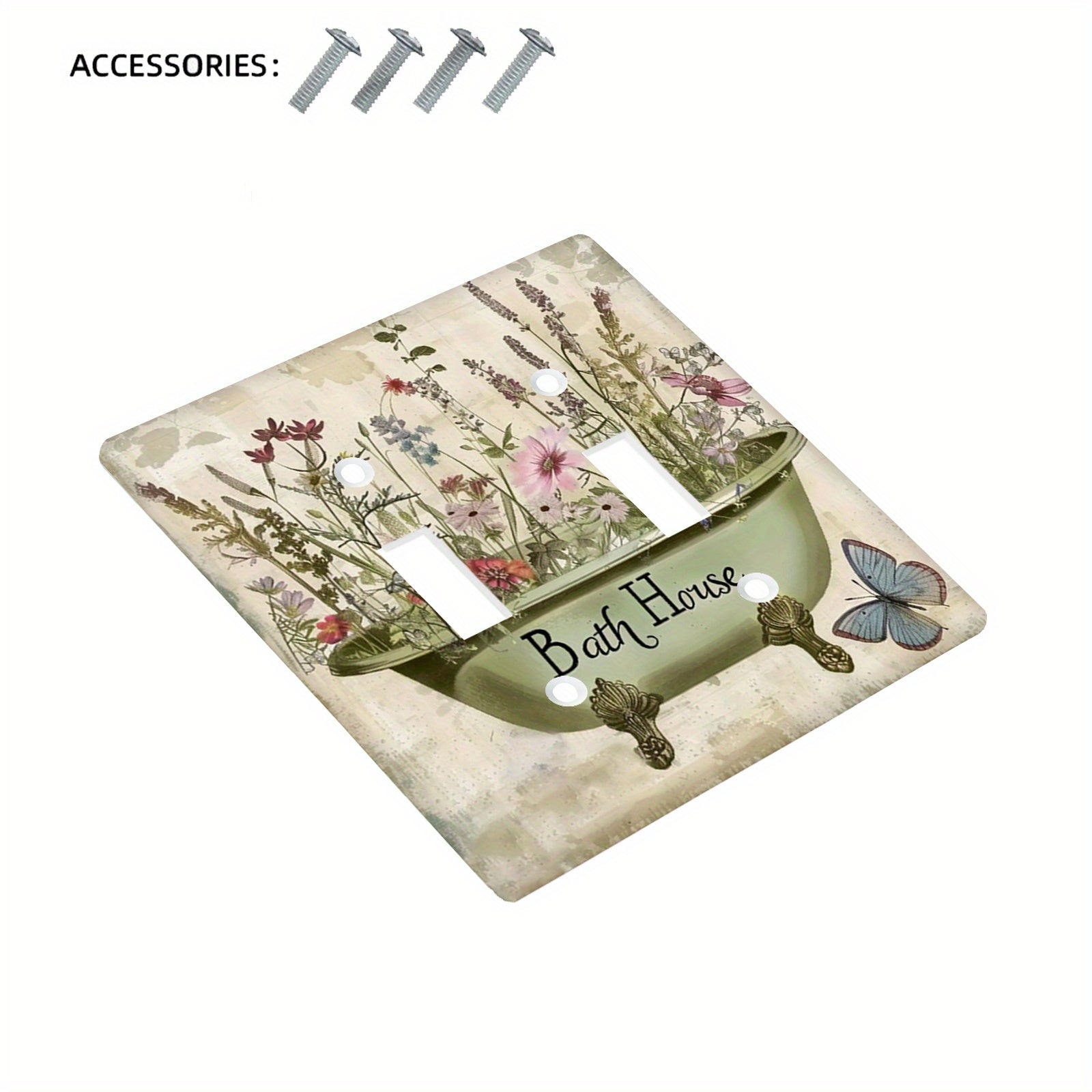 TEMU 1pc Vintage Floral Wall Plates, Panel Power Outlet Covers, Bedroom Kitchen Room Home Decor Wall Plates