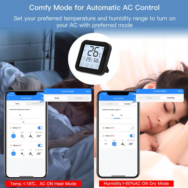 Tuya Smart Wifi IR Air Conditioner Controller Thermostat with LCD Display App Control Temperature for Mini Split Portable AC
