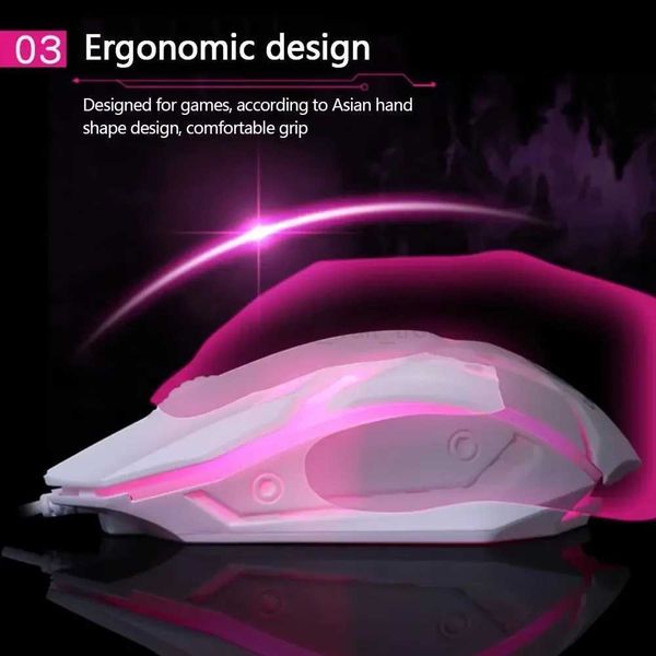 Limei S1 E Sports LED Luminous Backlit Wired Mouse USB Wired For Desktop Laptop Mute Office Computer Gaming Mouse Z240725