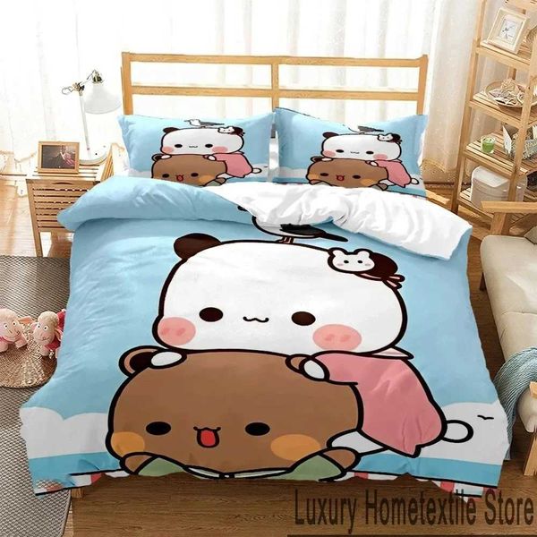 3D Print Bubu Dudu Cartoon Bear Panda Bedding Set Boys Girls Twin Queen King Size Duvet Cover case Bed boys AdultC241122