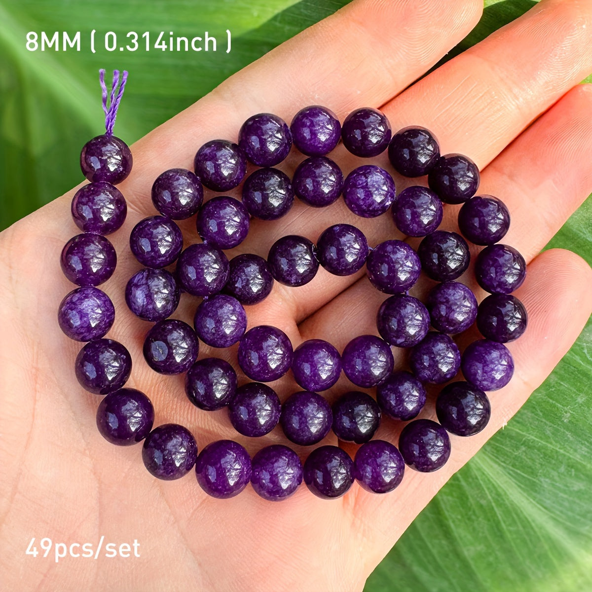 TEMU 8-10mm Natural Purple Amethyst Beads - Loose Round Beads With Natural For Making, Bracelet & Necklace Crafting Supplies