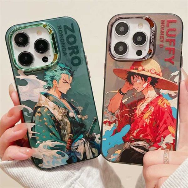 Cell Phone Cases O-One piece Luffy Hat Roronoa Zoro Aurora transparent case suitable for iPhone 15 14 12 11 Pro Max Plus protective coating