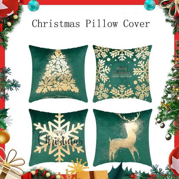 45 * 45cm Christmas decoration cover square sofa throw box print snowflake waist pad cover bedding M241113
