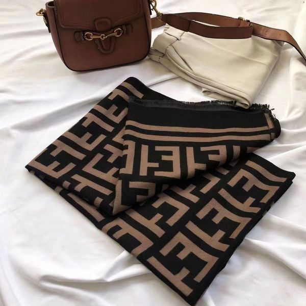 2022 New Luxury F Scarf Cashmere Thick Shawl Women Long Winter Wram Pashmina Wraps Hijab with Tassel Bufanda Foulard 2022 gift aimeishopping