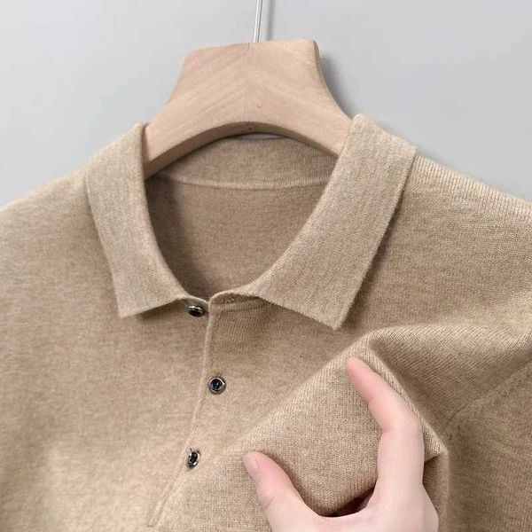 Soft Cashmere Sweater Mens Clothing Tops Autumn Winter Male Business Casual Polo Collar Knitted Pullover SpringC241021