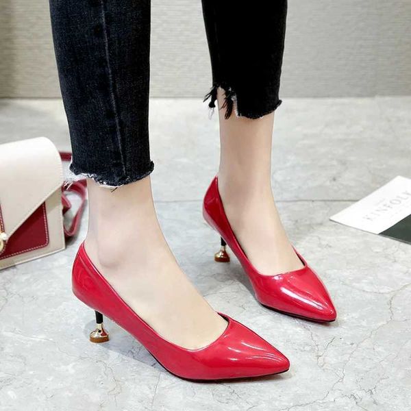 2024 New Spring Soft Leather High Heels Internet Celebrity High H Patent Leather Work Shoes Warm Shoes Y250115