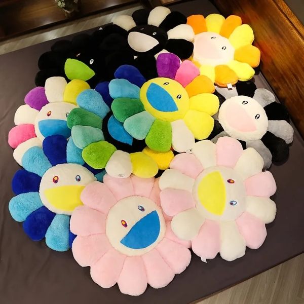 1 piece of oversized plush sunflower pillow, soft toy filling, plush mat, meditation mat, children&#039;s floor mat, colored