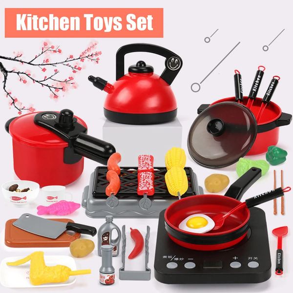 Kitchen toy set for children girls cooking toys babies cutting fruits cooking kitchen Utensils childrens simulation education simulation gam