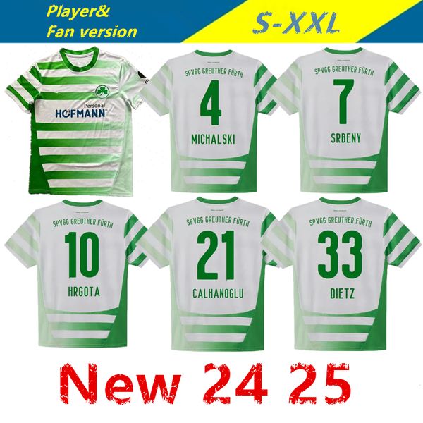 24 25 SpVgg Greuther Furth Mens Soccer Jerseys CALHANOGLU MICHALSKI JUNG DIETZ HRGOTA SRBENY Home Football Shirts Short Sleeve Uniforms 2024