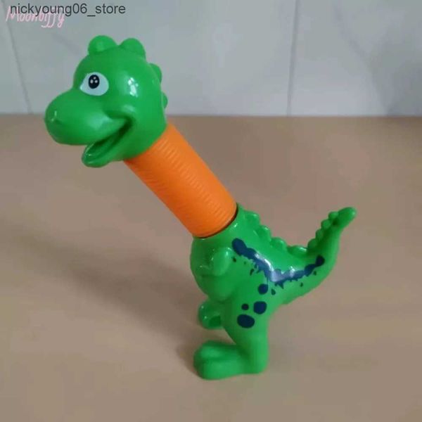 Hammering Pounding Toys Kids Cartoon Giraffe Dinosaur Tubes Novelty Toys Stress Relief Squeeze Fidget Stretchable Plastic Anti-stress Decomp