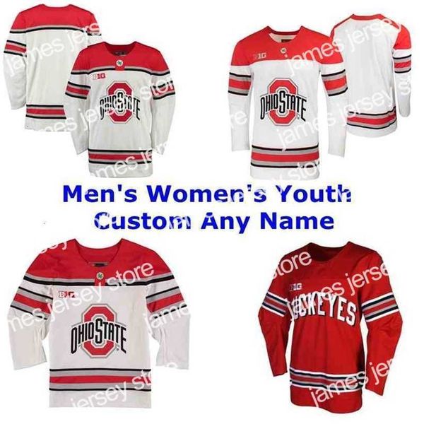 College Hockey Wears Custom Ohio State Buckeyes College Ice Hockey Jerseys Men&#039;s Sasha Larocque Jersey Mason Jobst Luke Stork Wyatt Ege