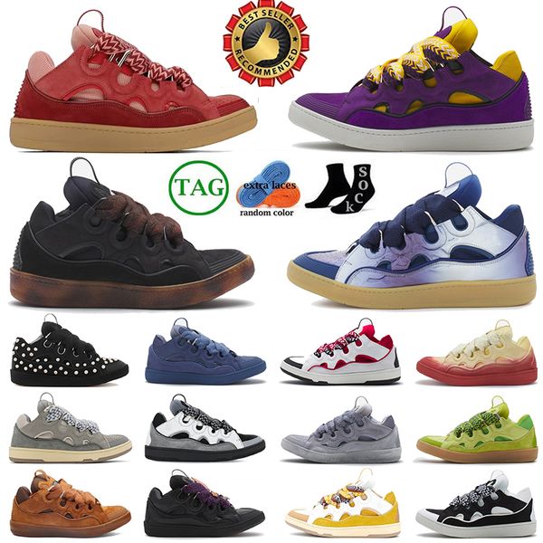 Men Women Luxury casual shoes Leather Curb Sneakers Designer Dress running Shoes Extraordinary Casual Sneaker Calfskin Nappa Platform Mens S