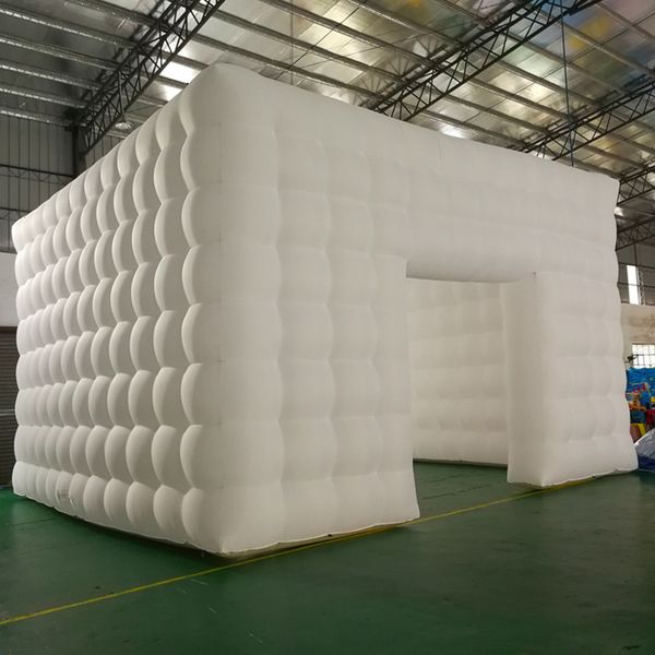 wholesale Personalized 4X4meters LED lighted inflatable cube tent square tents blow up photo booth for Camping Party Wedding