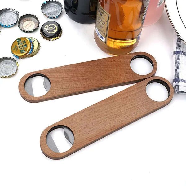 Wood Big Handle Bartender Wine Beer Soda Glass Cap Bottle Opener Kitchen Bar Tools Factory Wholesale