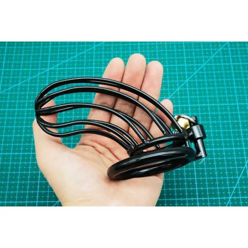Stainless steel chastity cage with lock-Black rooster cage-Metal chastity cage equipment-Penile lock-Dick cage-Dick restraint S25425