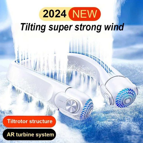 2024 New Wearable Neck Fan Portable Air Conditioner Rechargeable Bladeless Fan with 45 Adjustable Wind Directions for OutdoorCL240712