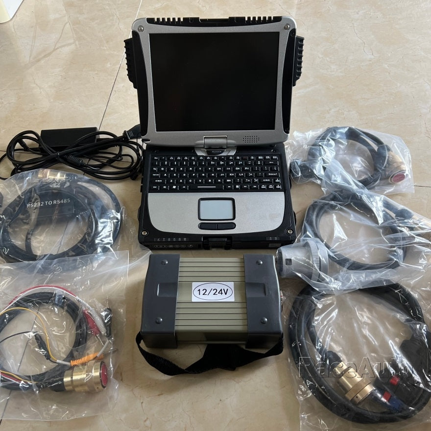 super mb star diagnostic tool c3 xentry das epc wis ssd in cf-19 laptop i5 4g touch screen with 5 cables car truck scanner ready to use 12v 24v