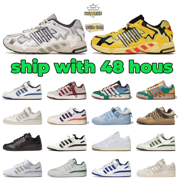 Caminhando calçados Bad Bunny Forum Low Casual 84 Shoes Cafe Brown Rosa Ovo de Páscoa Back Branco Og Cinza Og Blilhão Blilhão Treinadores de