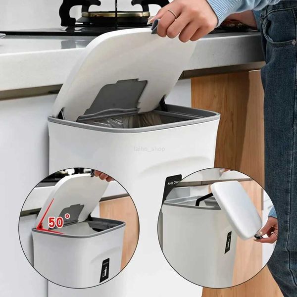 79L Lixo de parede lixo lata de cozinha doméstica lixo de lixo de banheiro pendurado com tampa Bin Bin Kitchen Acessóriosbk240726