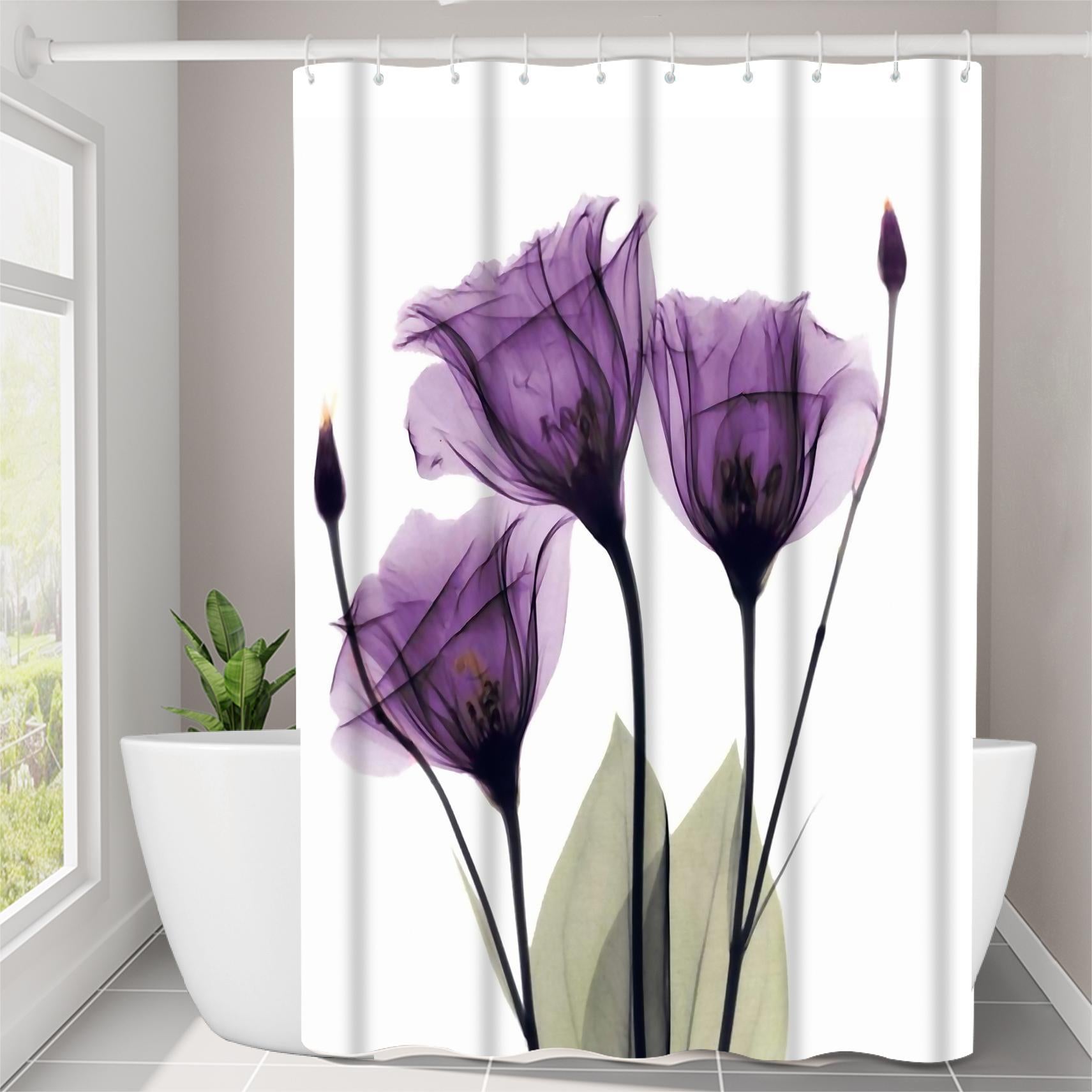 YL-36943 Manufacturers Spot Digital Printed Fabric Shower Curtain Waterproof Thickened Bathroom Partition Curtain with Hook
