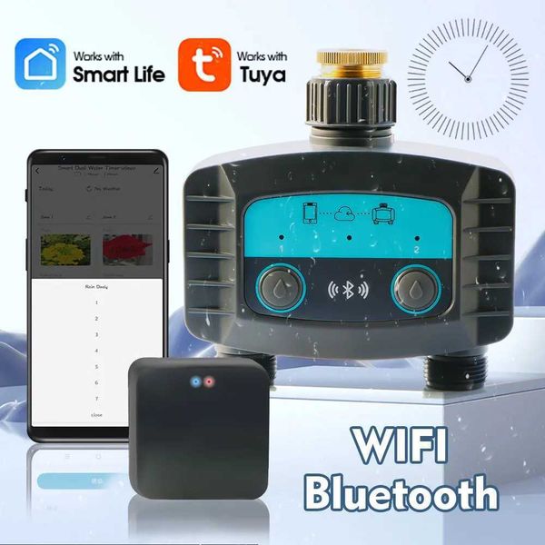 2-way WiFi-Bluetooth-compatible Garden Smart Water Timer Solenoid Valve Irrigation Controller for Wireless Phone Remote WateringXJ241220