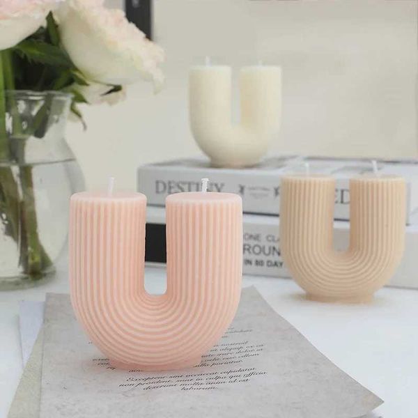 home decoration candles U-shaped geometric scented candles Ins popular rainbow bridge room decoration scented candles decoration M250106