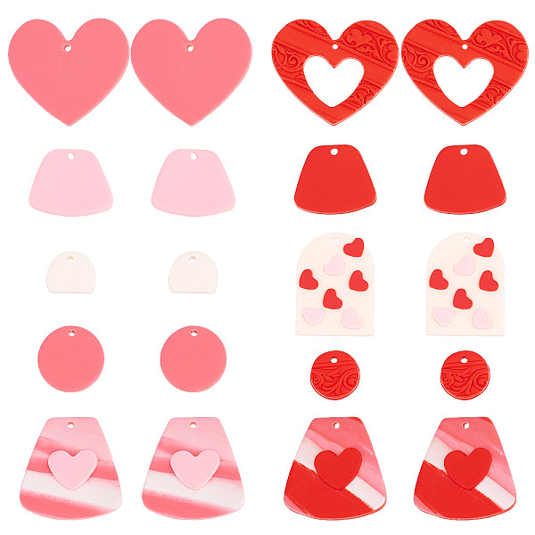 10 Sets 2 Style Handmade Polymer Clay Pendants