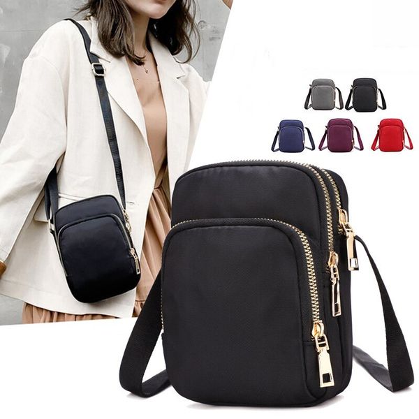 Women Waterproof Shoulder Bag Crossbody Zipper Mobile Phone Lady Female Multifunction Handbag Wrist Purse Womens Pouch