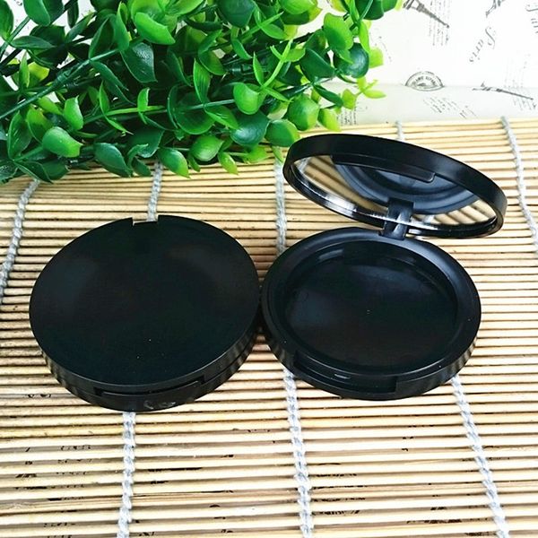 Matte Black Empty Blusher Round Eyeshadow Case Lipstick Pressed Container Cosmetic Powder Compact Packing Box