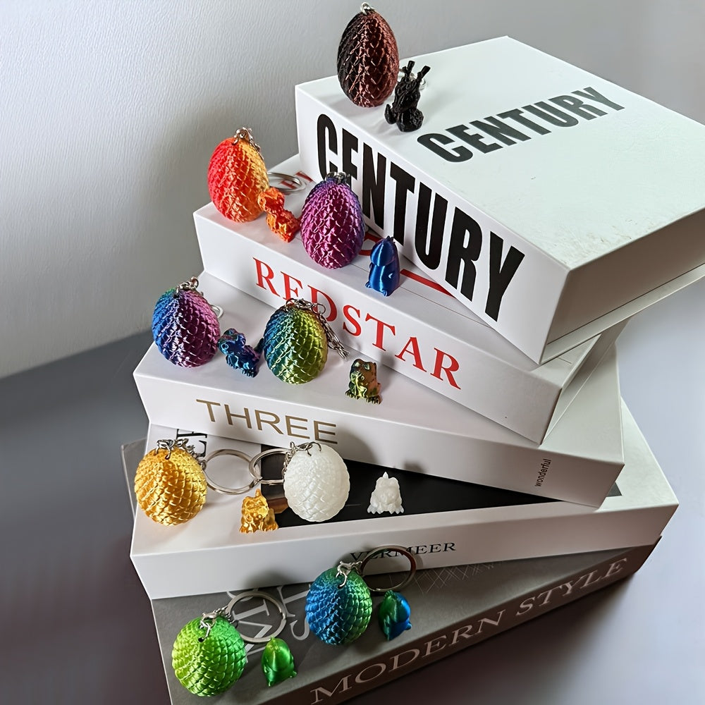 TEMU 9pcs 3d Printed Small Dragon And Egg Sculptures - Vibrant And Flexible Tabletop Decorations, Christmas, Halloween, Easter, Thanksgiving -