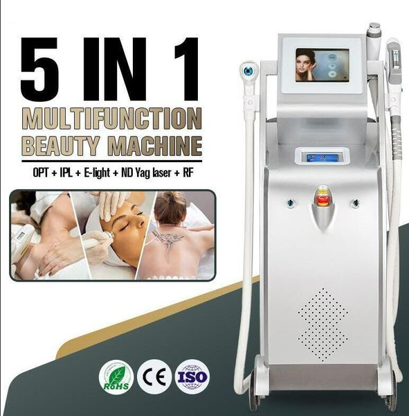 Professional ipl opt laser hair removal machine skin tightening nd yag laser tattoo remove 5 IN 1 multifuction beauty equipment with logo cu