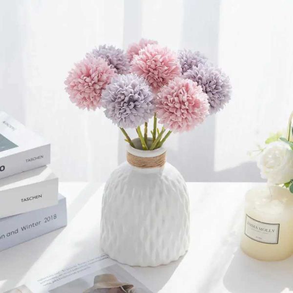 New Arrival 5 pieces of silk balls chrysanthemums wedding artificial flowers Valentines Day decorative vases for home scrapbook floral decor