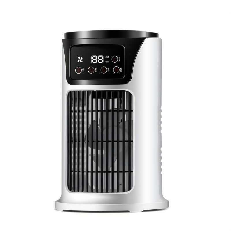 TEMU Portable Air Conditioner Fan - Mini Personal Cooler With 6 Speed Settings, 7 Color Led Lights And Timer For Desks - Home, Office And Summer