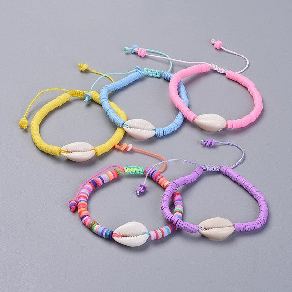 Handmade Polymer Clay Heishi Beads Kids Braided Bracelets