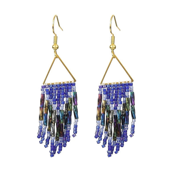Boucles d’oreilles lustre en perles de graines de verre