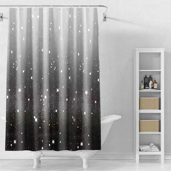 Shower Curtain Modern Style Black Star Waterproof Bathro Curtain PEVA Partition Curtain Anti-Mold Shower Curtain With HookT250111