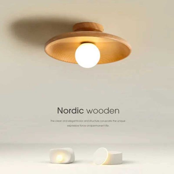 Nordic Ceiling Lamp Wooden Round Ceiling Light For Cloakroom Bedroom Study Room Child Corridor Home Indoor High quality Lighting Z250120