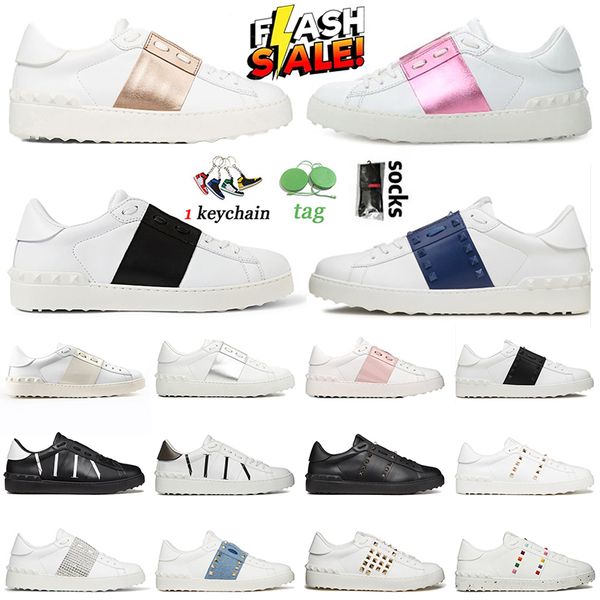 Men Open Sneakers Casual Shoes VT Designer Mens Women Rivets Change Office Trainers Luxury Fashion Brand Loafers Flat Sole Shoe Plate-forme