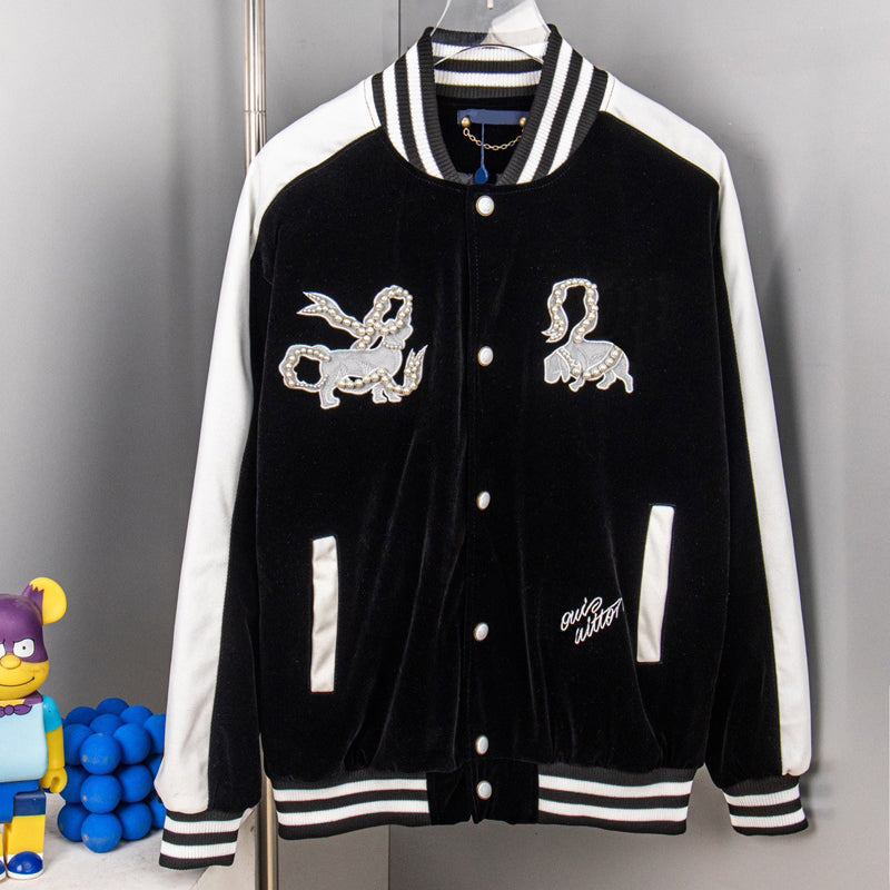 Top Qaulity Men Outerwear Coats Genuine Cowhide Sleeves Puffer Jackets Designer Varsity Jacket Oversized Athleisure US Size S-XL 131w356