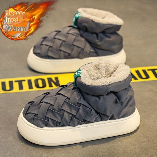 Autumn And Winter High Top Fashionable Ankle Shoes With A Poop Like Feel, Thick Soled Bread Shoes, Outdoor Plush Warm Snow Cotton Boots