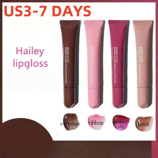 2025 Makeup Gloss Lip Plumper 10Ml Liquid Lipstick Espresso Raspberry Jelly Ribbon Hailey Lipbalm Moisturizing Shiny Glitter Lipgloss Beauty Cosmeti