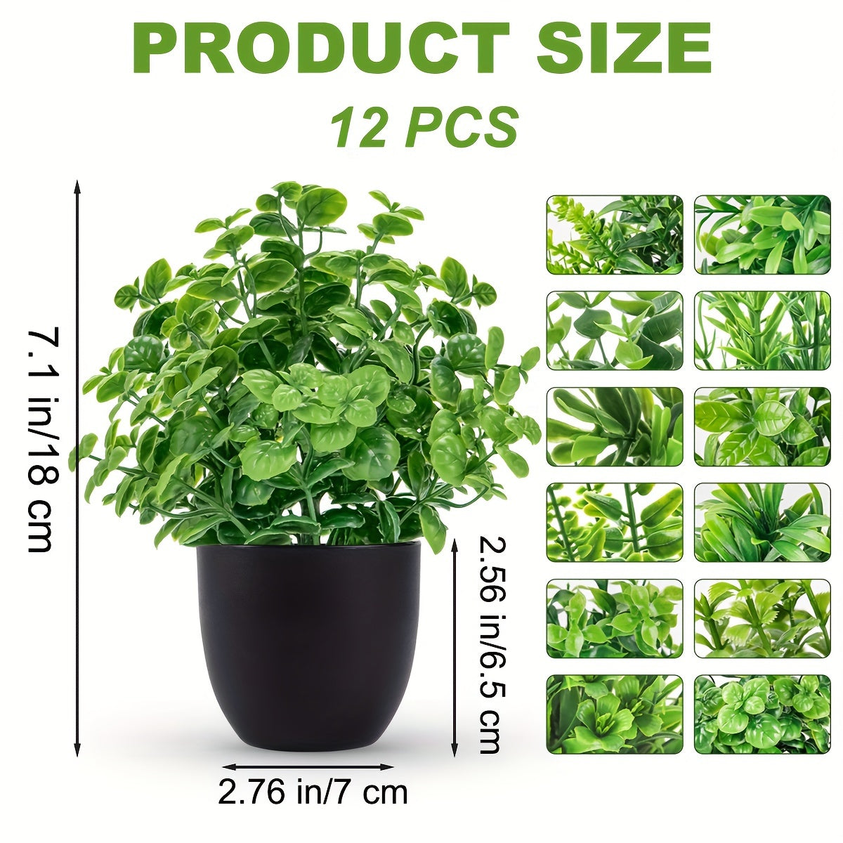 TEMU 12pcs, Artificial Mini Potted Plants, Artificial Eucalyptus Plant, Home & Farmhouse Decor, For Office, Desk, Shelf, Bathroom, Spring And Summer