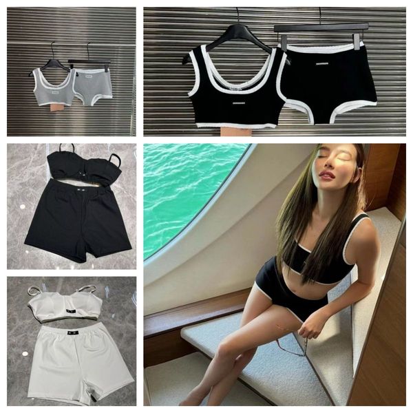 tops Women&#039;s tank top designer crop top t-shirt Designer Outside Wearing Suits for Women Beach Clothing Two piece set T-Shirt Pure cott