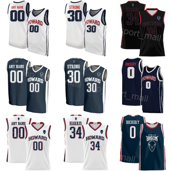 Print College Basketball Howard Bison Jersey University 7 Blake Harper 5 Marcus Dockery 1 Anwar Gill 15 Cameron Shockley-Okeke 30 Joshua Str