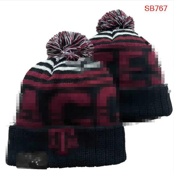 Men&#039;s Caps Alabama Hats All 32 Teams Knitted Cuffed Texas A&M Aggies Beanies Striped Sideline Wool Warm USA College Sport Knit Hat Bean
